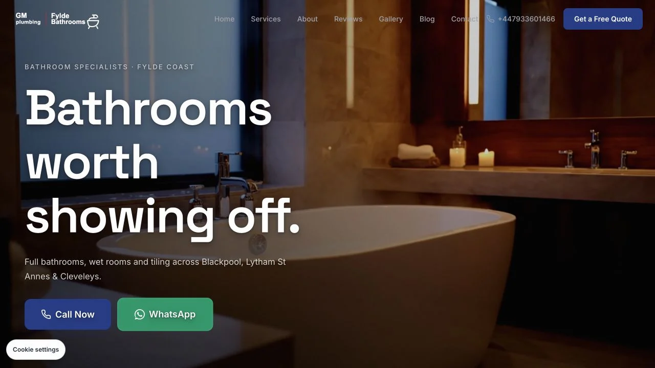 Fylde Bathrooms & GM Plumbing website design